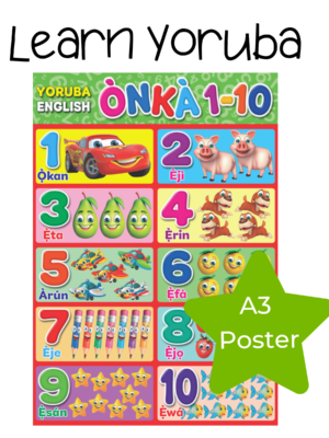 Premium A3 Yoruba Numbers Poster